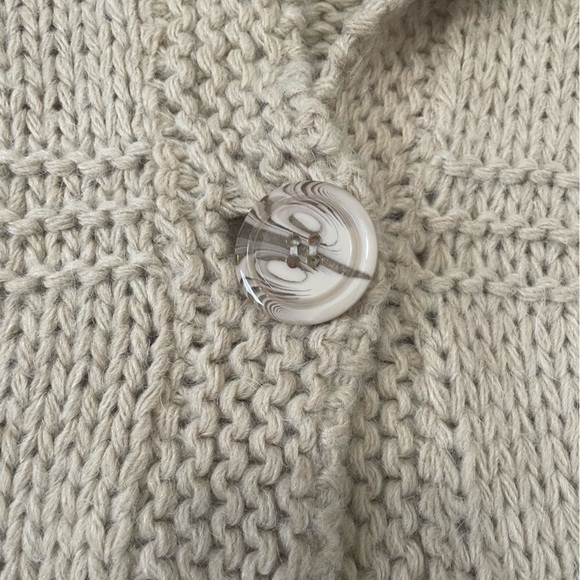 Berretti Knit Cardigan Sweater Italian Wool Mohair Beige Size Small - Picture 11 of 12